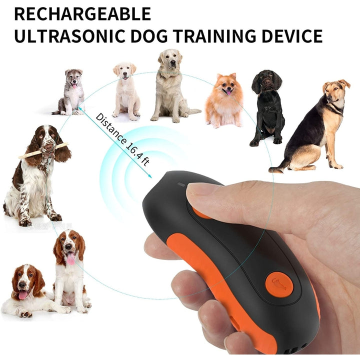 Dog Barking Deterrent Device, Portable Rechargeable Ultrasonic Anti Barking Dog Training Tool, Laser Toy For Cat and Image 3