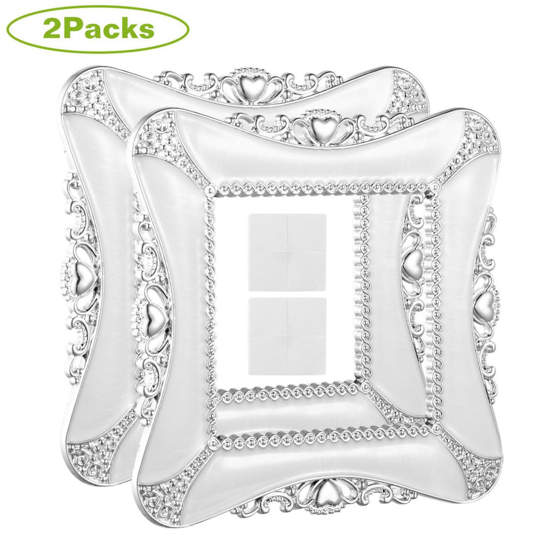 Decorative Switch Cover White 2 Pack ABS 86x86mm Wall Plate Protector Image 1