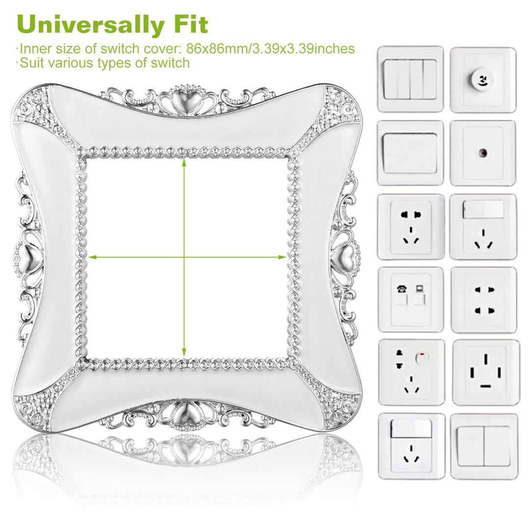 Decorative Switch Cover White 2 Pack ABS 86x86mm Wall Plate Protector Image 3