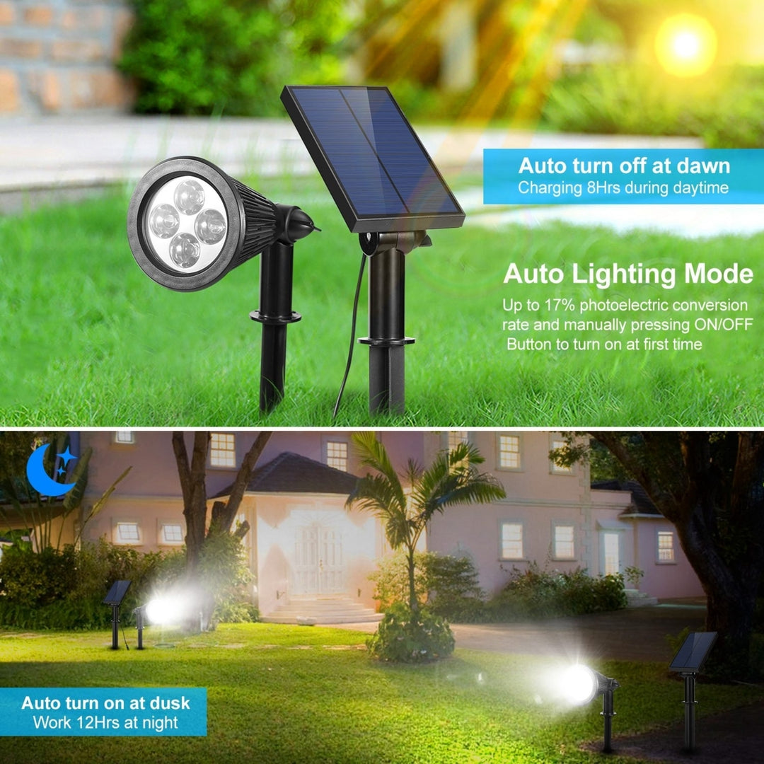 Solar Powered Outdoor Spotlight IP65 Waterproof Dusk to Dawn Garden Lamp Image 2