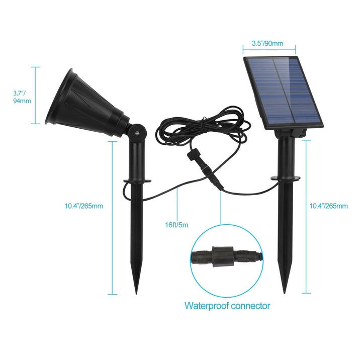 Solar Powered Outdoor Spotlight IP65 Waterproof Dusk to Dawn Garden Lamp Image 7