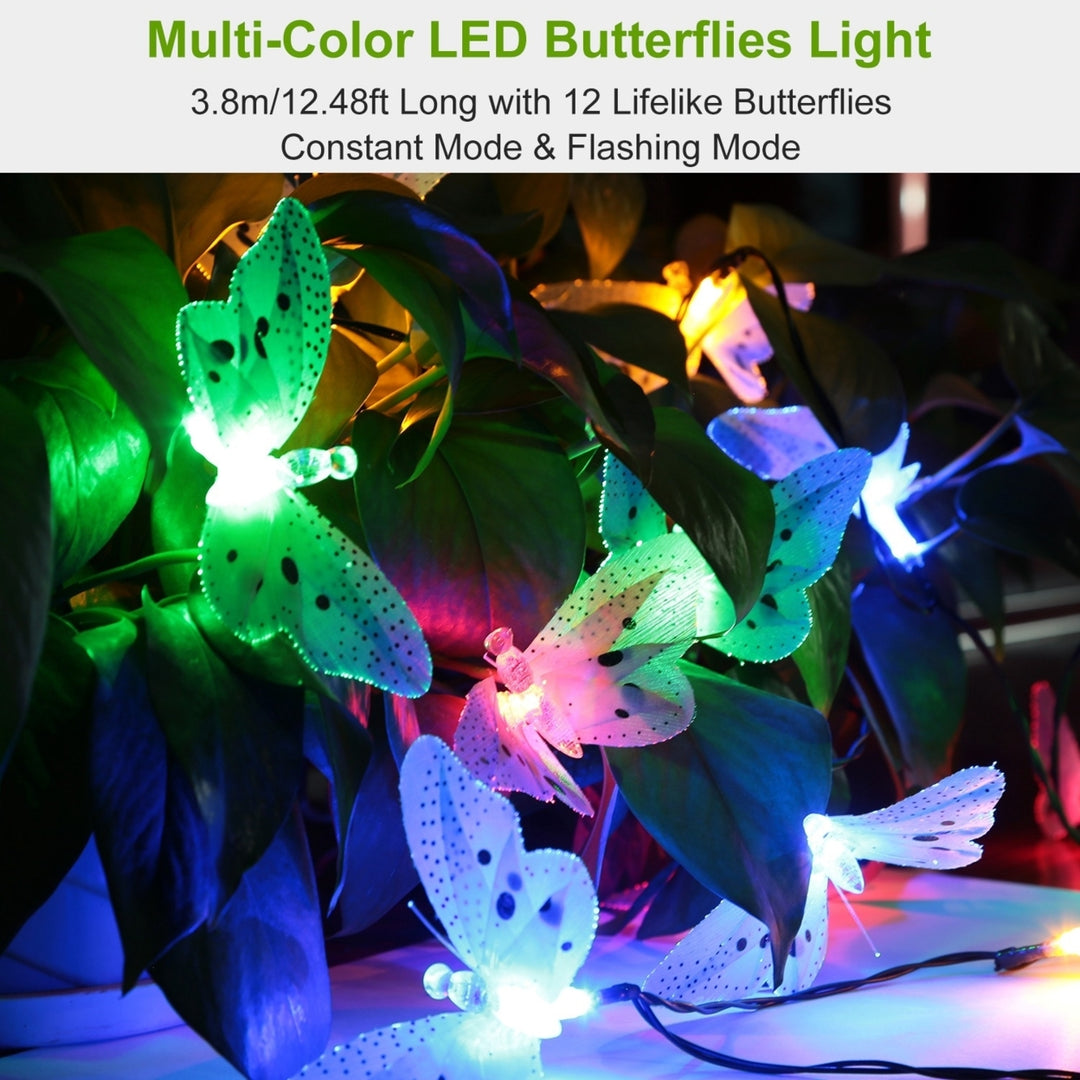 2 Pack Solar String Lights 12.48ft 12 LEDs Multi-Color IP44 Waterproof Garden Decor Image 4