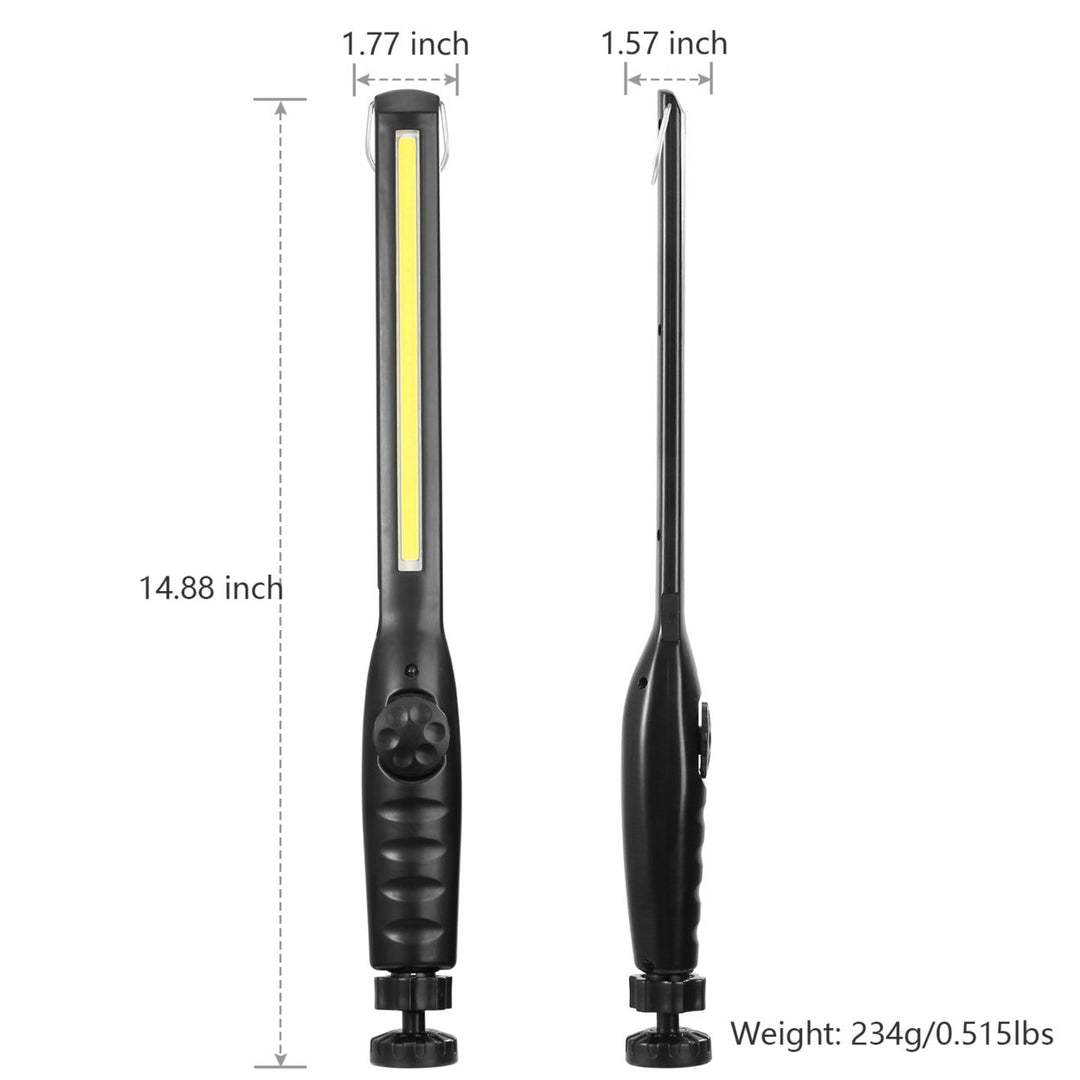 COB Work Light LED Waterproof Handheld Dimmable Magnetic Hook Portable Black Image 7