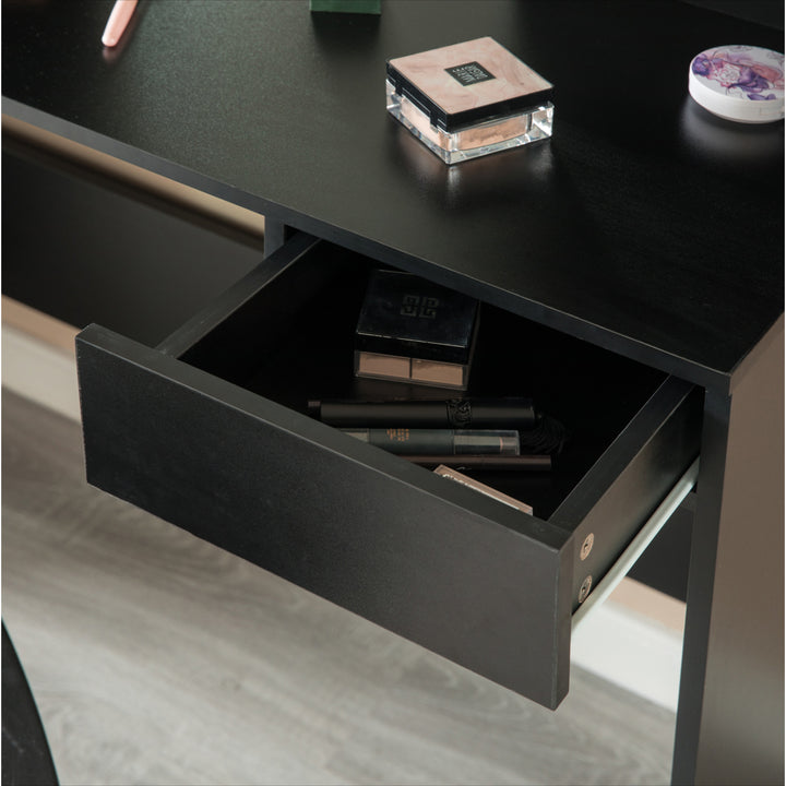 Modern Wooden Dressing Table with Drawer, Mirror and Shelves for The Dining Room, Entryway and Bedroom Image 5