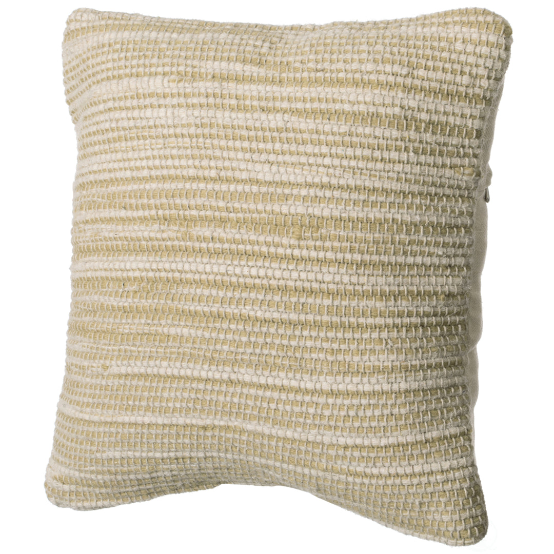 16" Handwoven Wool and Cotton Throw Pillow Cover with Woven Knit Texture Image 8