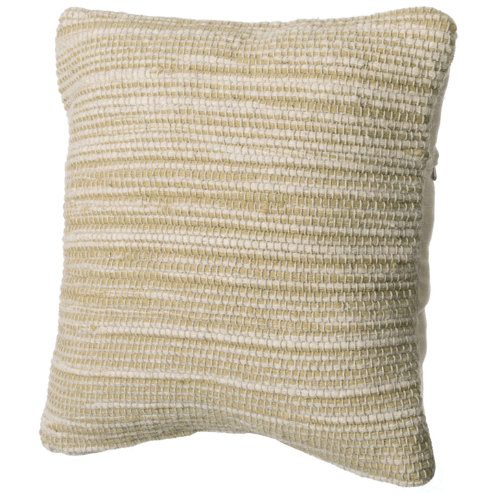16" Handwoven Wool and Cotton Throw Pillow Cover with Woven Knit Texture Image 9