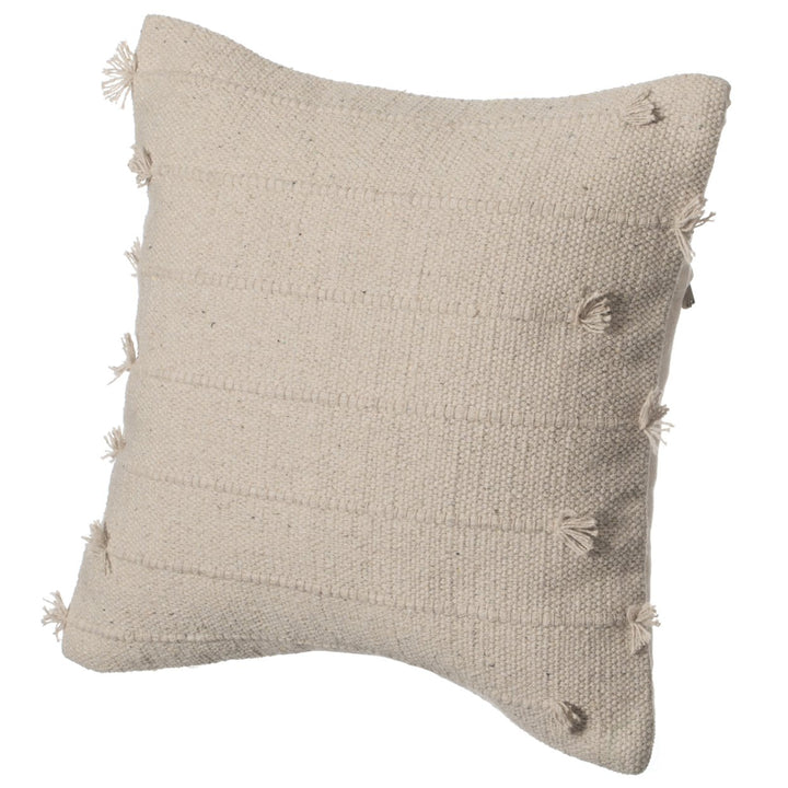 Deerlux 16in Handwoven Cotton Throw Pillow Cover Natural Design Boho Accent Image 1