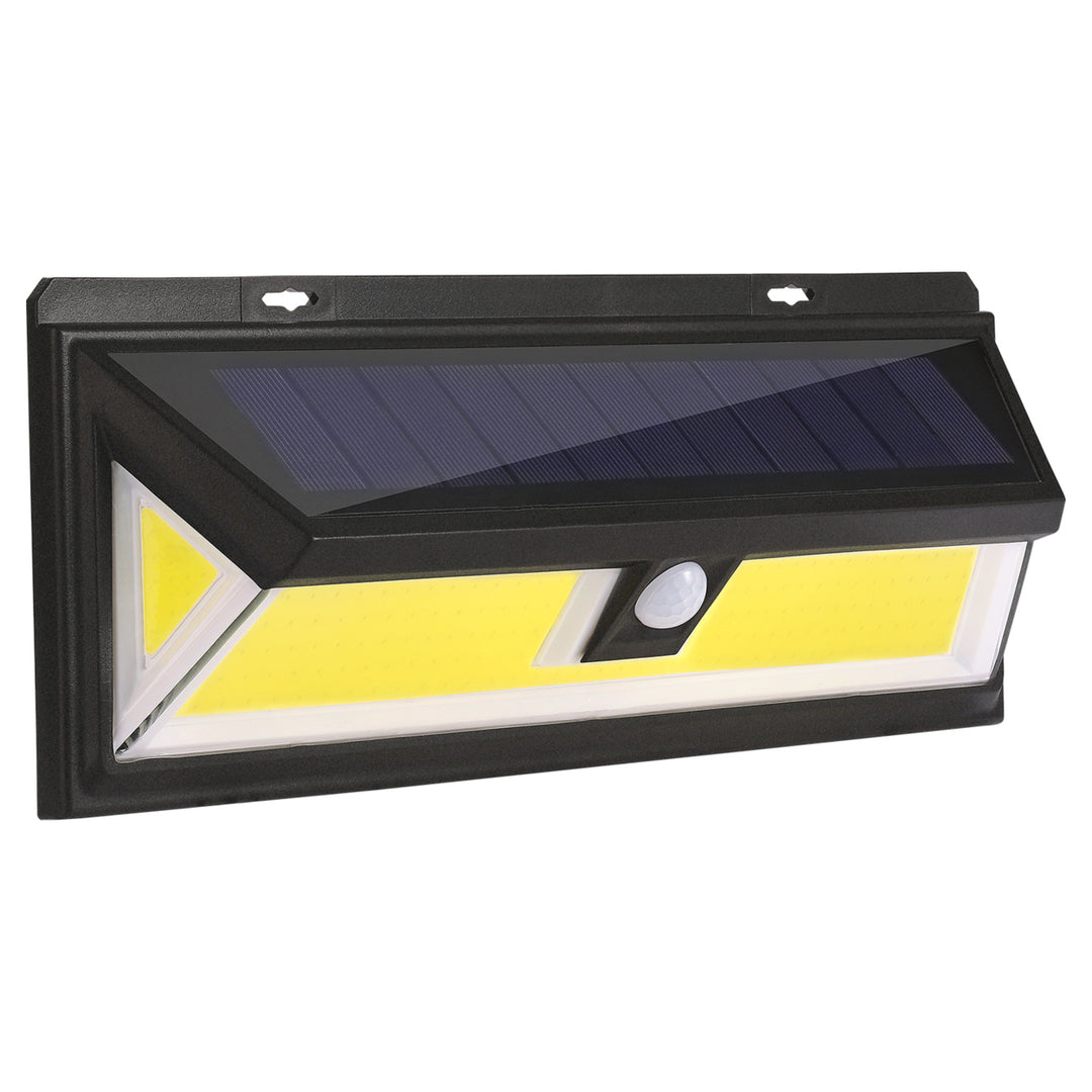 Solar Wall Light 180 LEDs Motion Sensor IP65 Waterproof Black Outdoor Lamp Image 1