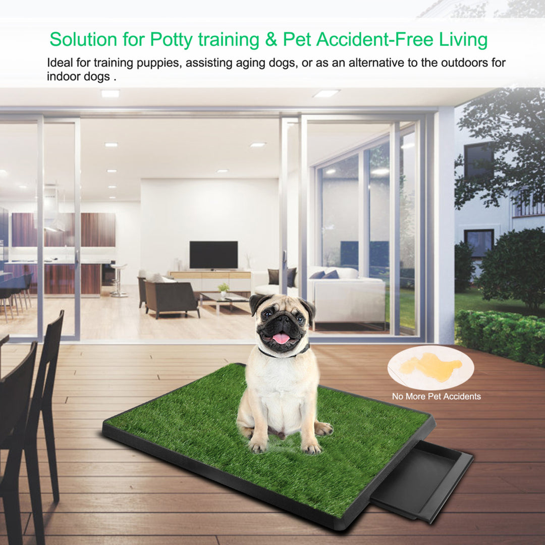 Indoor Outdoor Dog Potty Training Artificial Grass Pad 25x20in Non-Toxic Mat Image 2