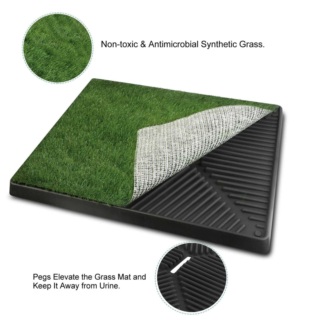 Indoor Outdoor Dog Potty Training Artificial Grass Pad 25x20in Non-Toxic Mat Image 3