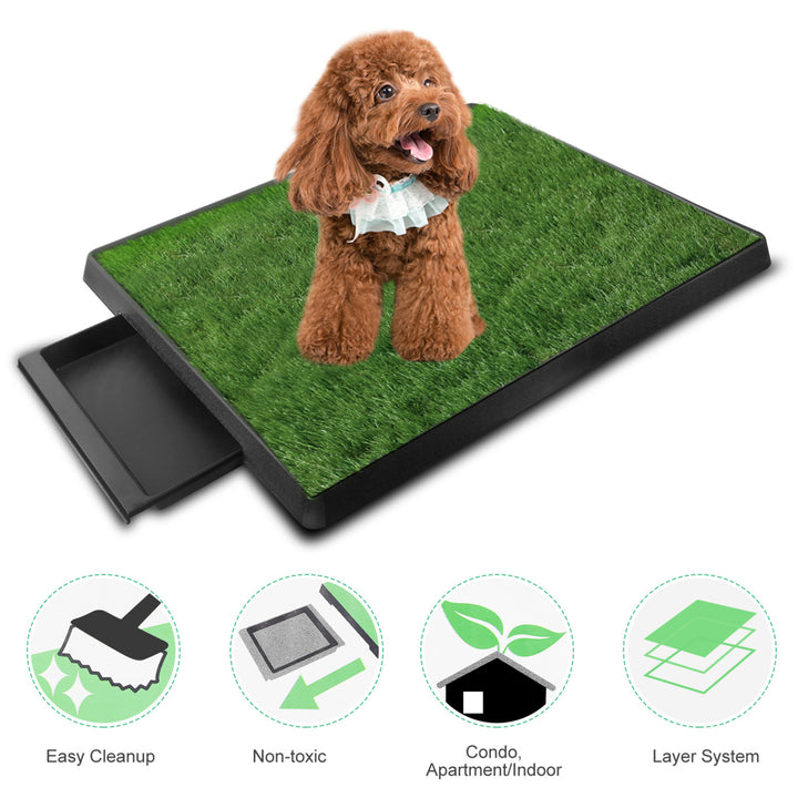 Indoor Outdoor Dog Potty Training Artificial Grass Pad 25x20in Non-Toxic Mat Image 6