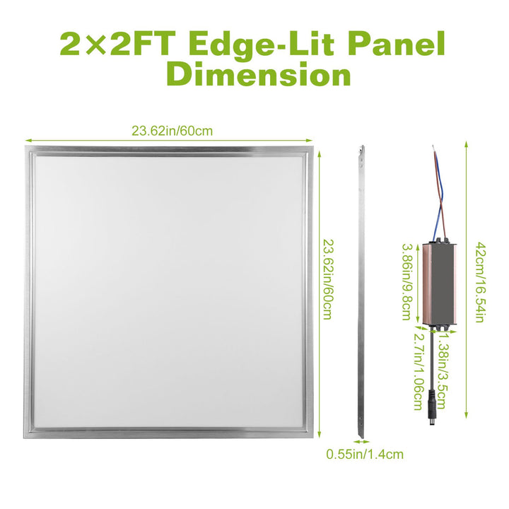 LED Panel Light 3200LM 48W 7500K 2x2FT Energy Efficient Ceiling Fixture Image 7