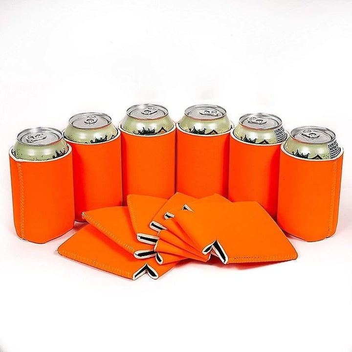 6 Pack Blank Beer Can Coolers Sleeves Neoprene Beer Can Cooler Drink Bottle Holder Sleeve Image 1