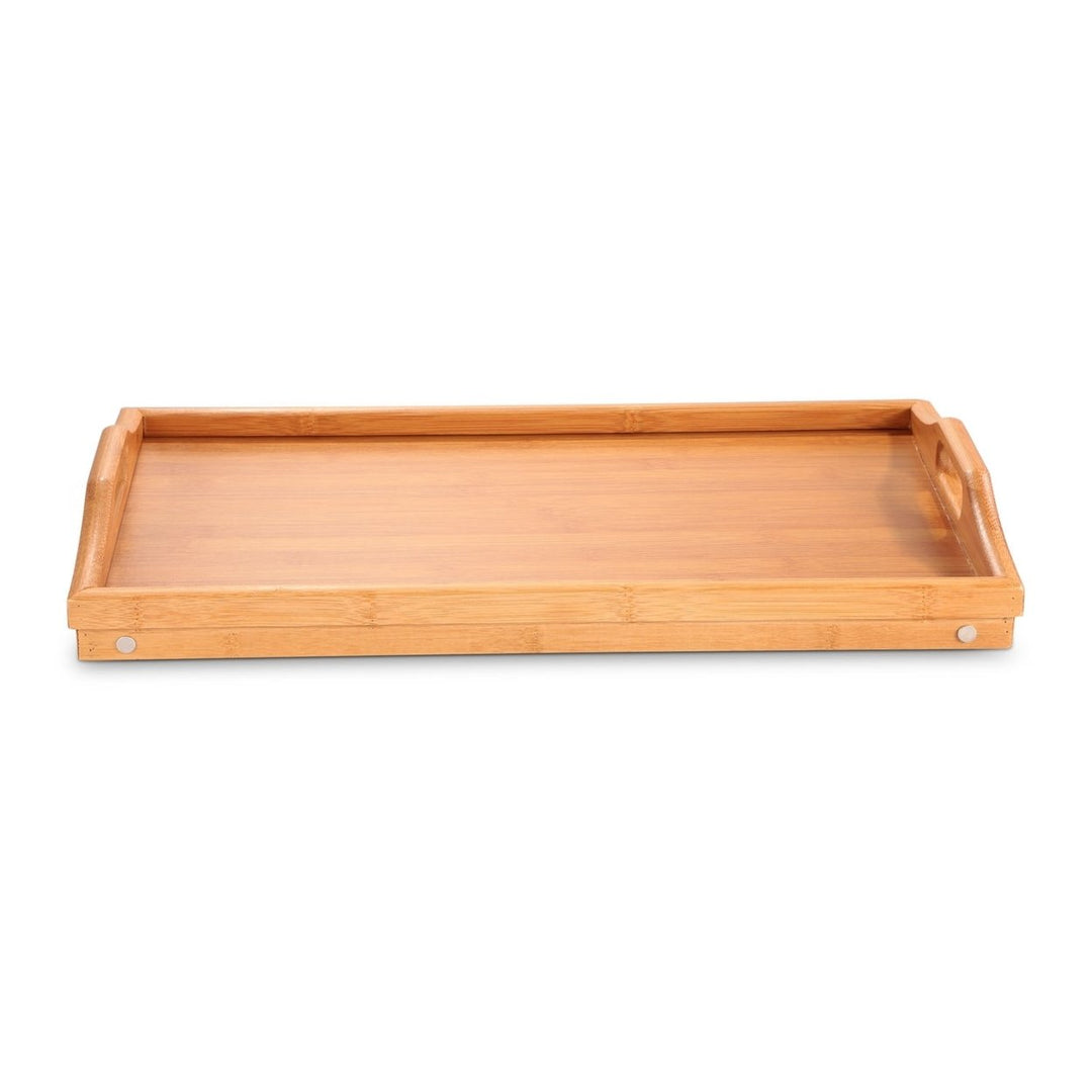 Bamboo Folding Bed Tray Table Breakfast Snack Tray 19.7x11.8in Eco-Friendly Image 9