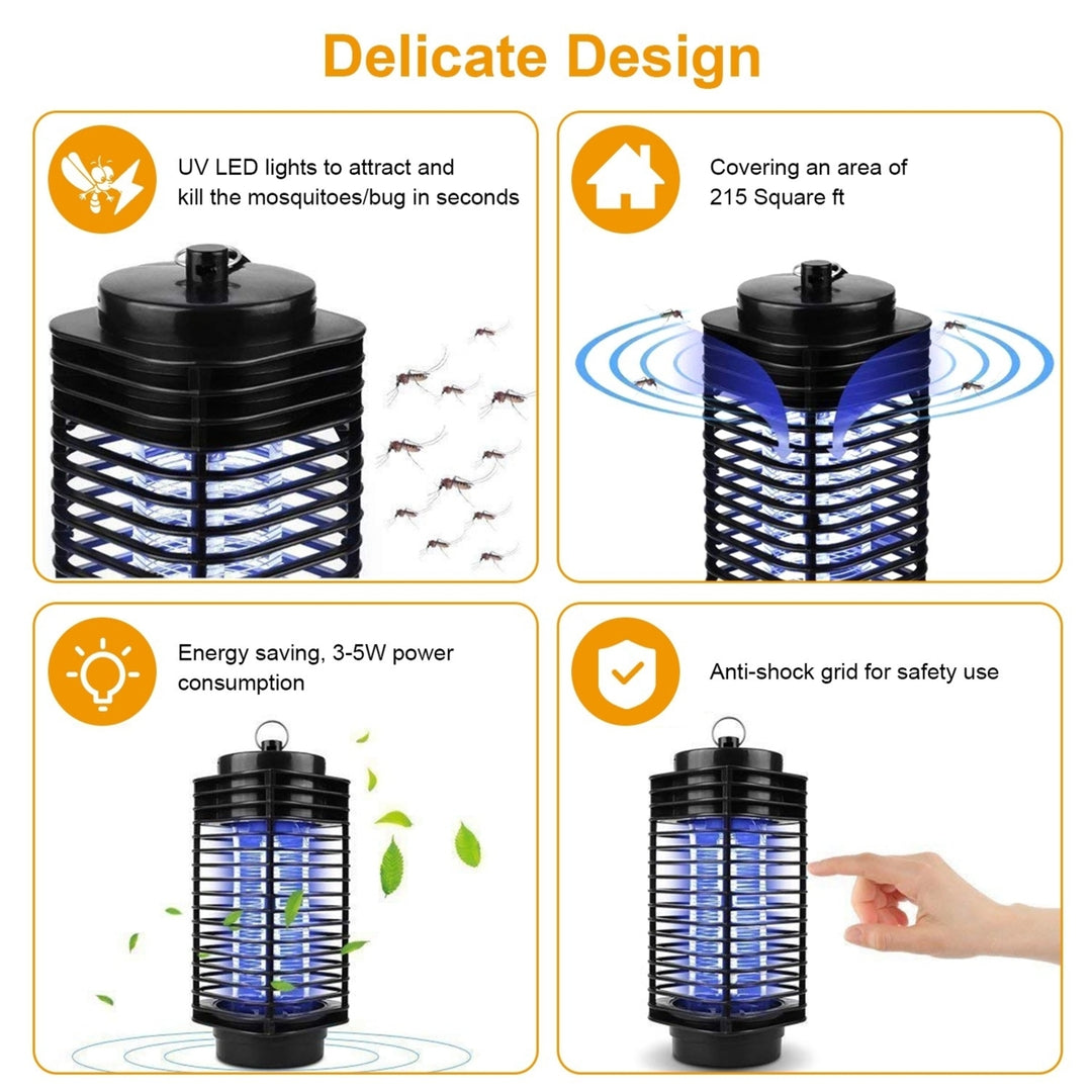 Electric Bug Zapper UV Light Insect Killer 215 Sq Ft Mosquito Fly Trap 3-5W Image 6