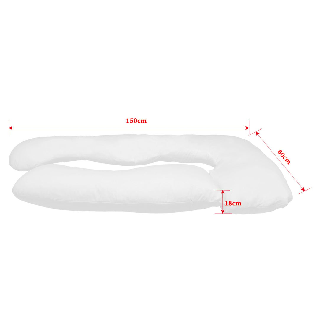 U Shaped Full Body Pillow Cotton Maternity Support Soft Inflatable 150x80cm Image 6