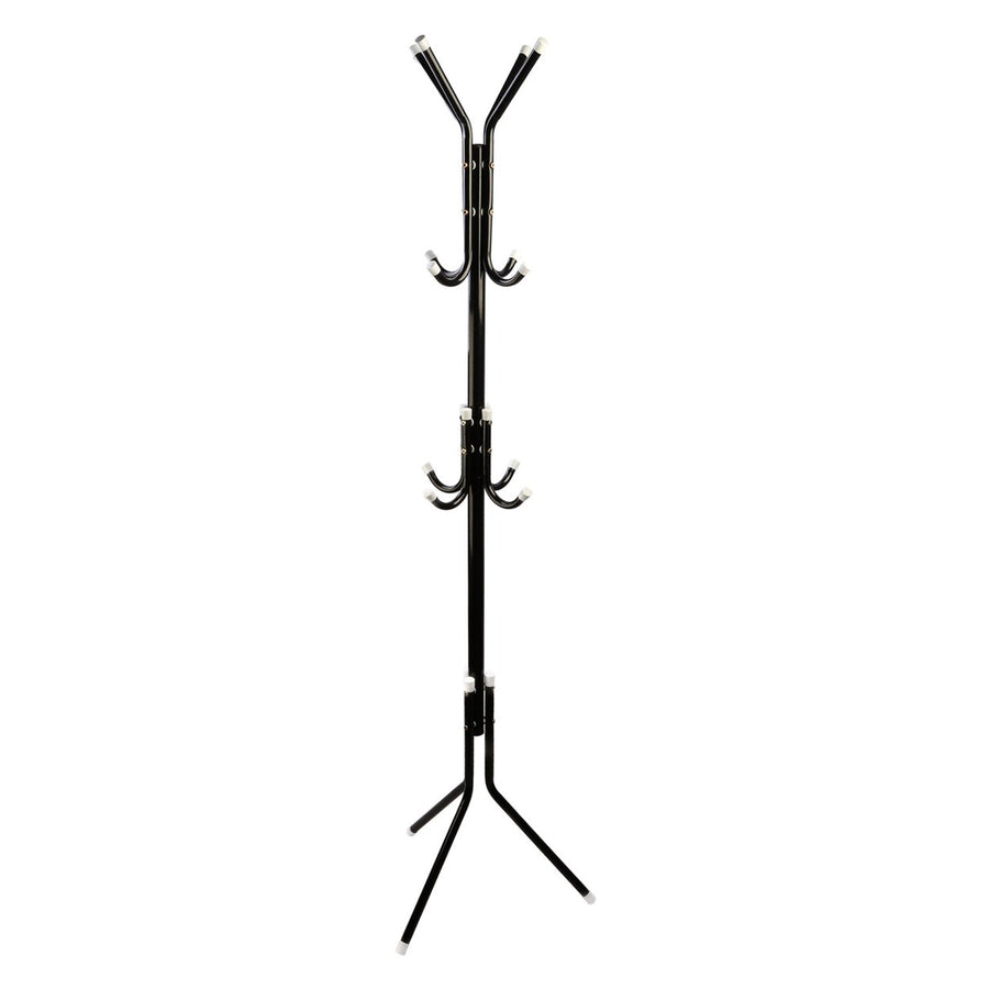 Coat Rack Organizer 8 Hooks 3 Tiers Metal Portable Stand Black or Pink 175cm Image 1