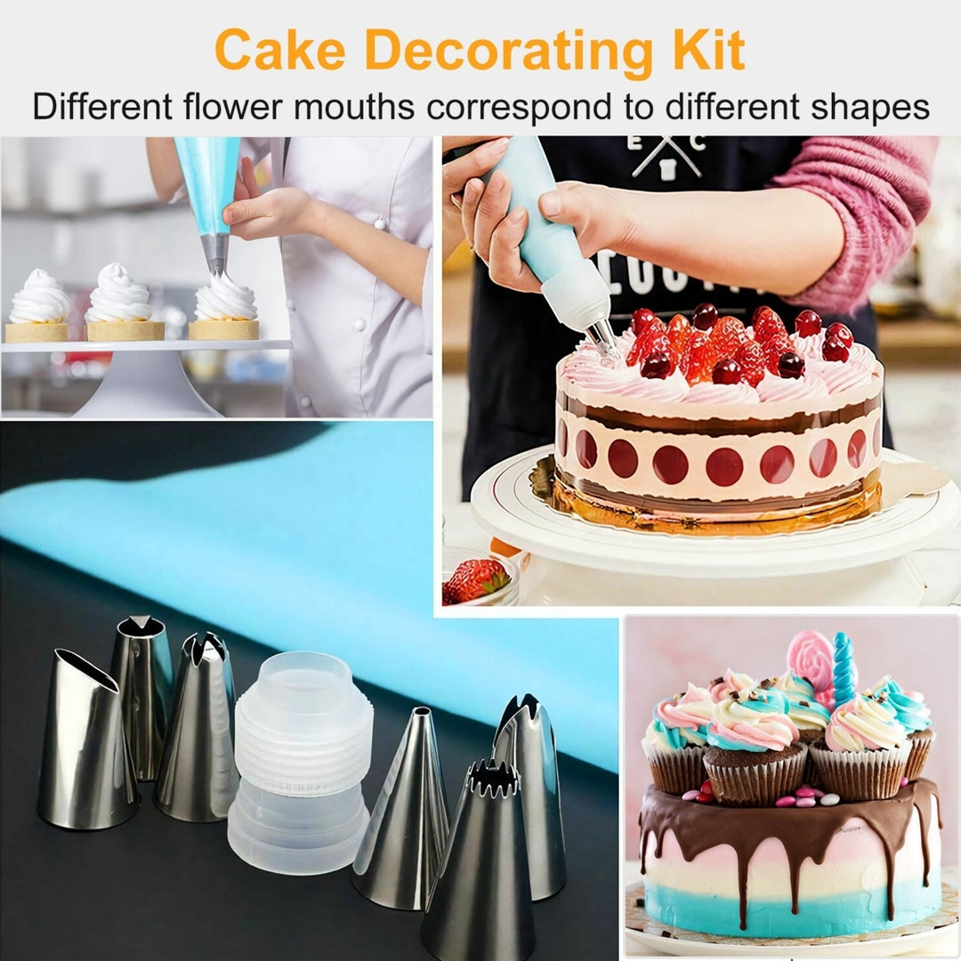 24Pcs Cake Decorating Kit Stainless Steel Icing Tips Pastry Bags Reusable Couplers Image 5