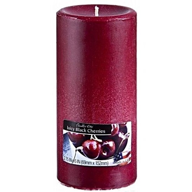 Candle-Lite Juicy Black Cherry Scented Pillar Candle 2.7-inch Soy Wax Blend Image 1