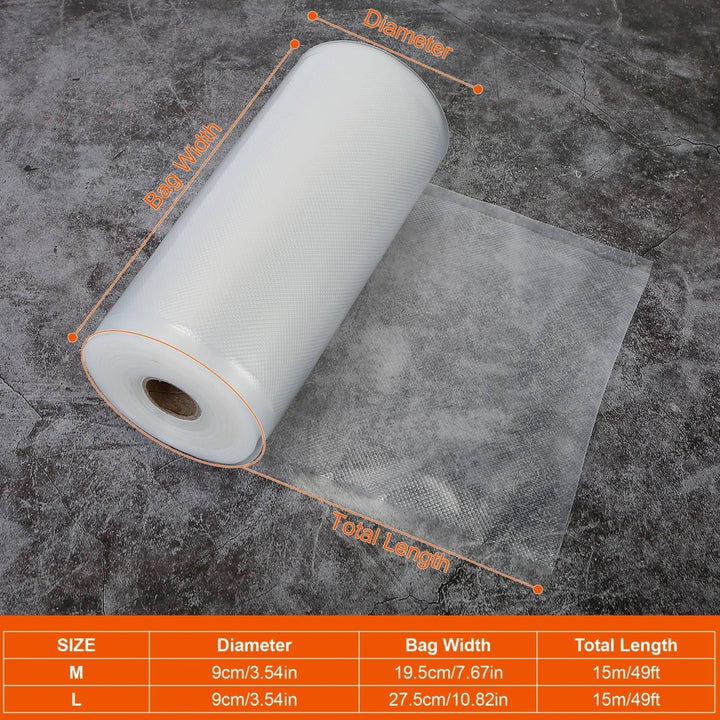 Vacuum Sealer Bags 2 Rolls BPA Free Food Saver Bags 7.67 x 49 Feet Clear Image 4