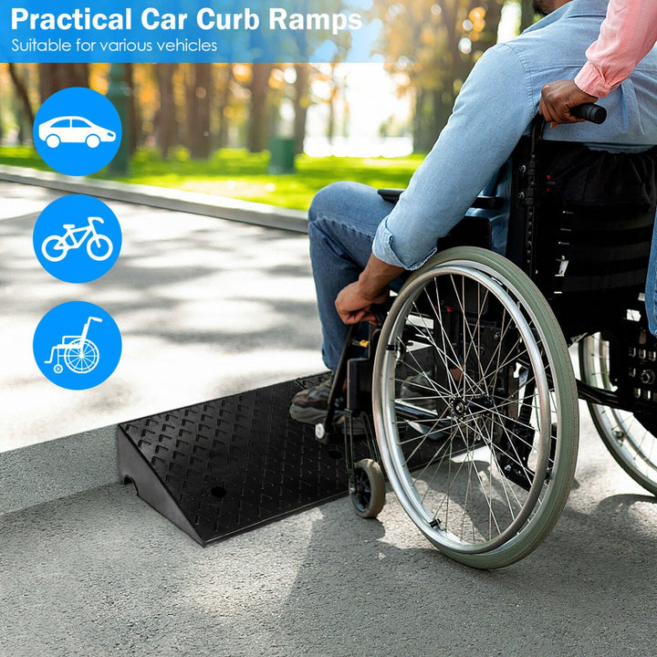 2 PCS 5" Rubber Car Curb Ramps for Vehicle Wheelchair Ramp W/ 4 Expansion Bolts Image 7