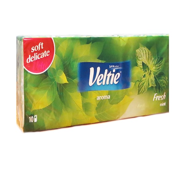 Veltie Aroma Pocket Tissues- Fresh Mint (10 in 1 Pack) Image 1