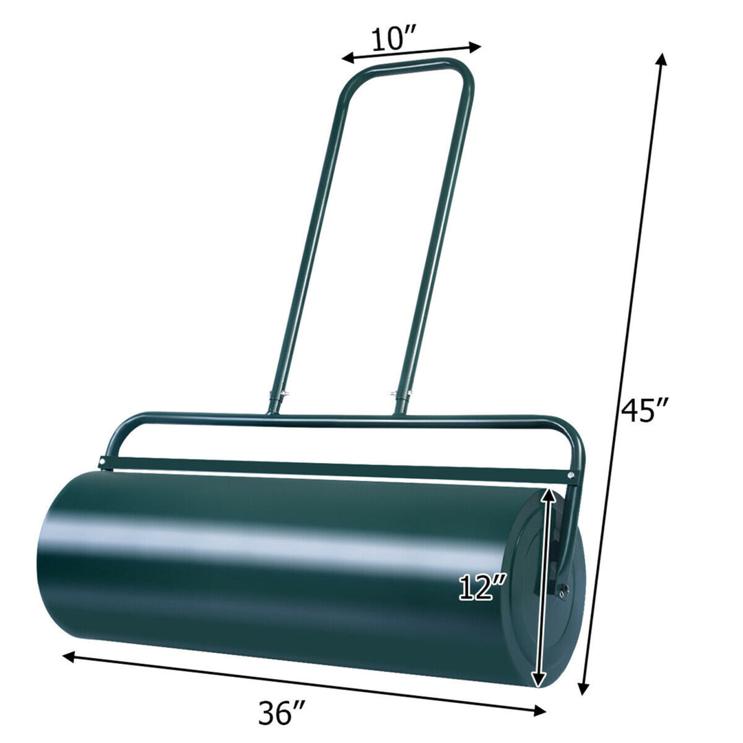 17-Gallon Lawn Roller Heavy-Duty Steel Push/Pull Sod Roller 36 x 12 Green Image 2