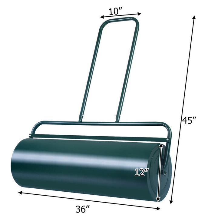 17-Gallon Lawn Roller Heavy-Duty Steel Push/Pull Sod Roller 36 x 12 Green Image 2