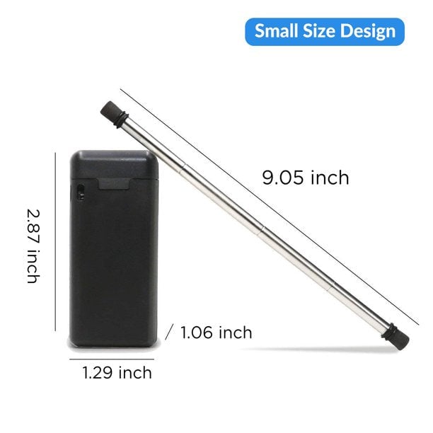 (2 Pack) Folding Drinking Straw Stainless Steel Collapsible Reusable Stainless Straw Drinking Straws Portable with Hard Image 3