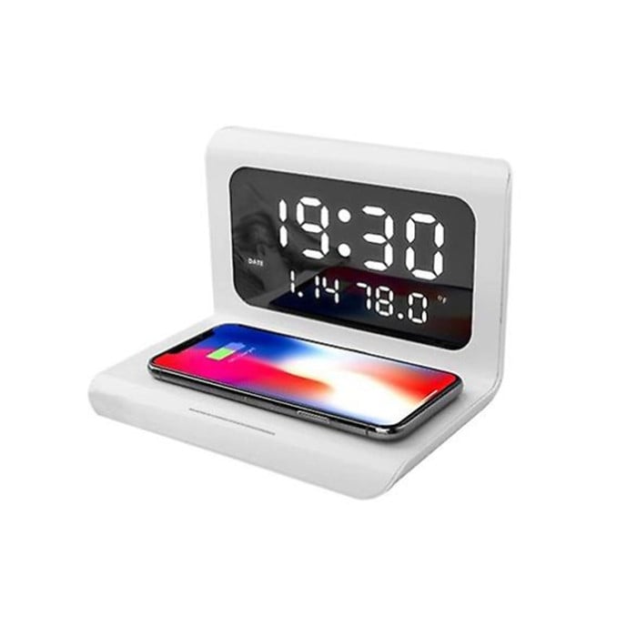 10w Wireless Charger Pad Led Display Alarm Clock Image 1