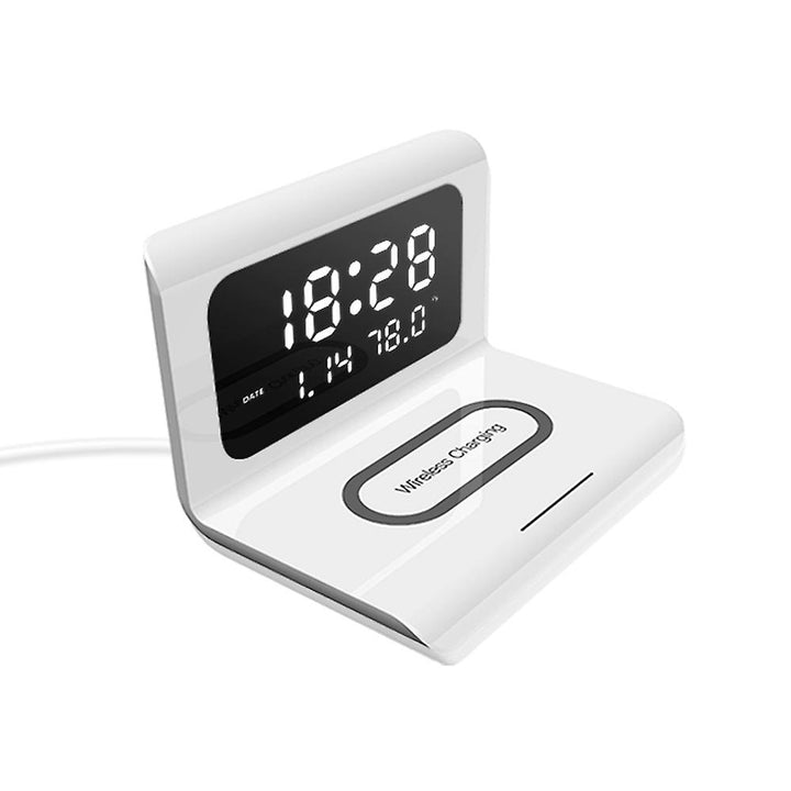 10w Wireless Charger Pad Led Display Alarm Clock Image 3