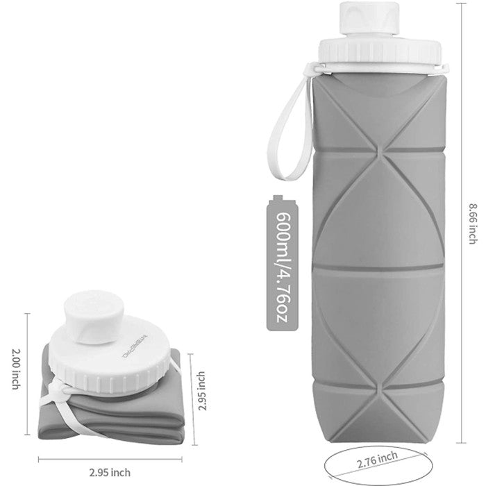 Collapsible Water Bottle Leak-proof Heat-resistant Travel Bottles 600ml Image 5