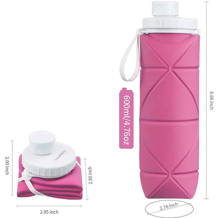 Collapsible Water Bottle Leak-proof Heat-resistant Travel Bottles 600ml Image 7