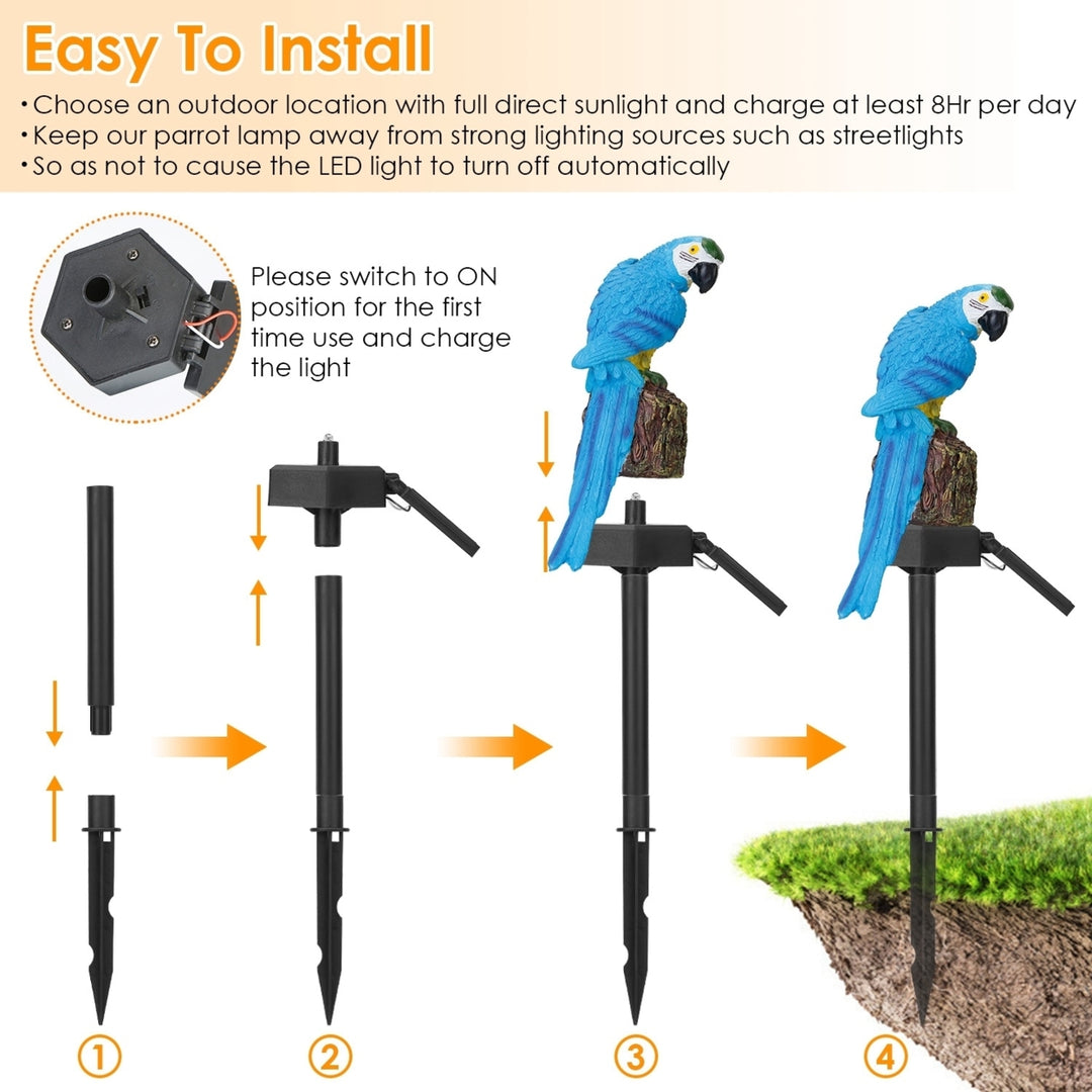 Solar Powered Parrot Garden Light IP65 Waterproof Outdoor Decorative Lamp Image 5