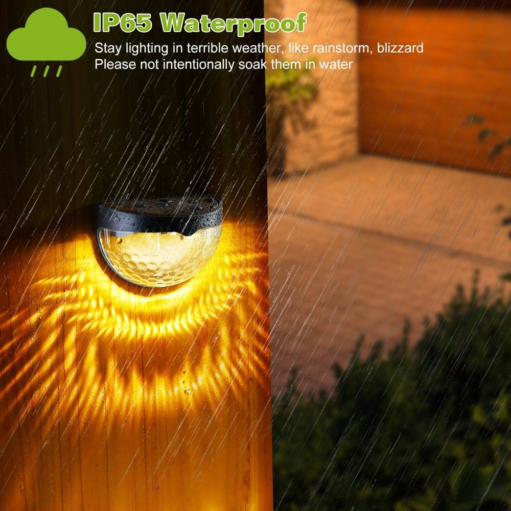 4Pcs Solar Fence Lights Outdoor Waterproof Dusk to Dawn Sensor Decorative Deck Image 2