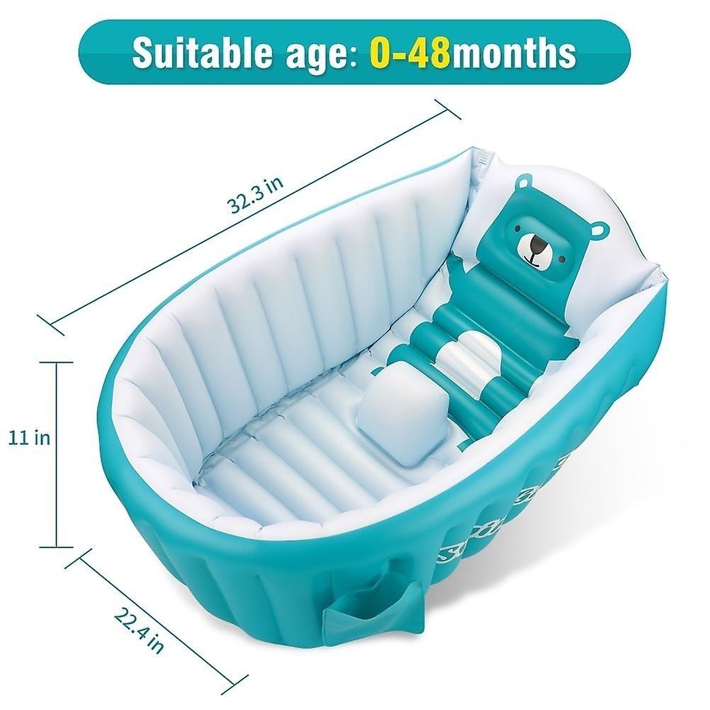 Baby Inflatable Bathtub Mini Air Swimming Pool Toddler Shower Basin Non Slip Bath Seat Image 3