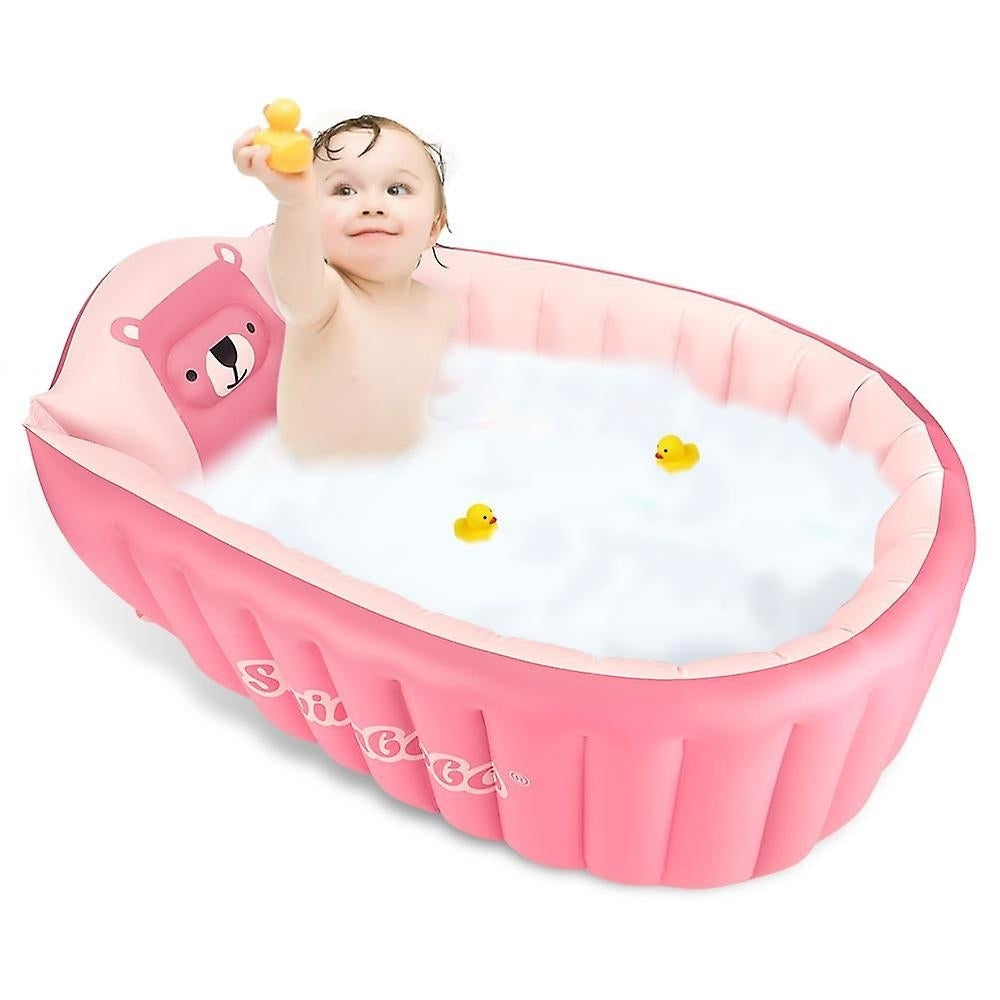 Baby Inflatable Bathtub Mini Air Swimming Pool Toddler Shower Basin Non Slip Bath Seat Image 5