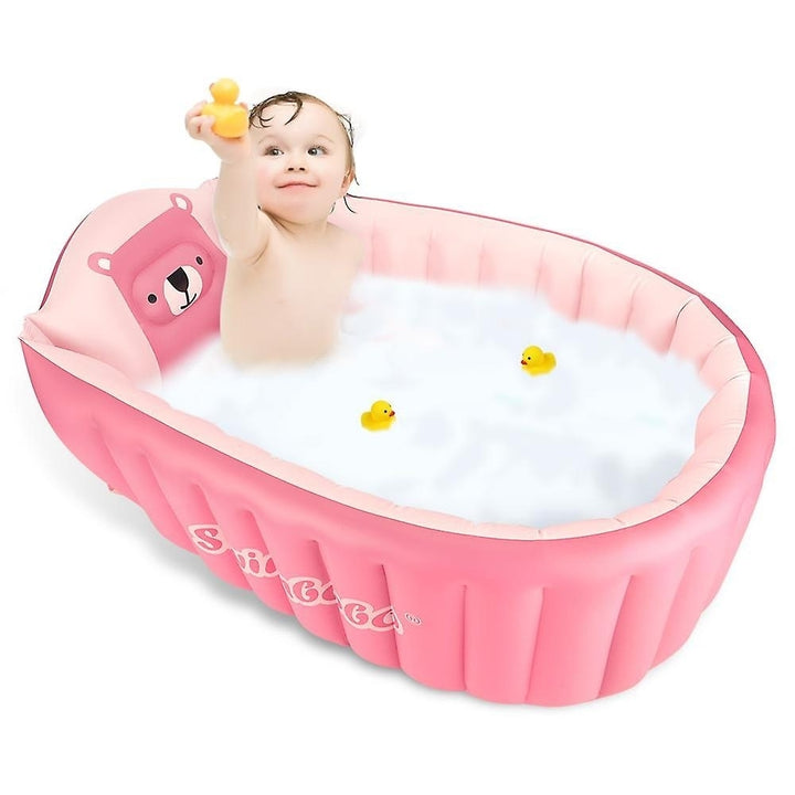 Baby Inflatable Bathtub Mini Air Swimming Pool Toddler Shower Basin Non Slip Bath Seat Image 5