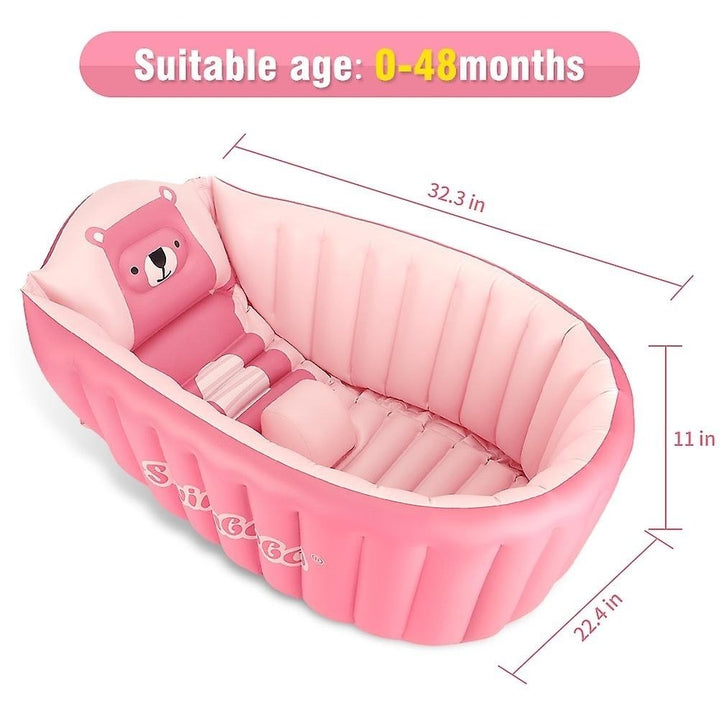 Baby Inflatable Bathtub Mini Air Swimming Pool Toddler Shower Basin Non Slip Bath Seat Image 7