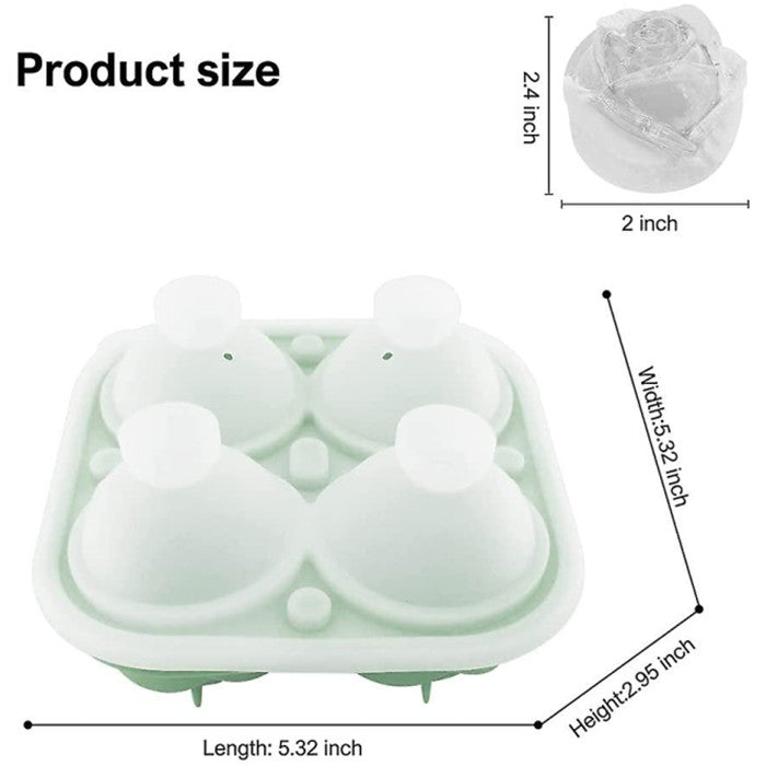 4 Cavity Ice Cube Trays 3d Silicone Rose Ice Tray Mold With Removable Funnel-shaped Lid Image 7