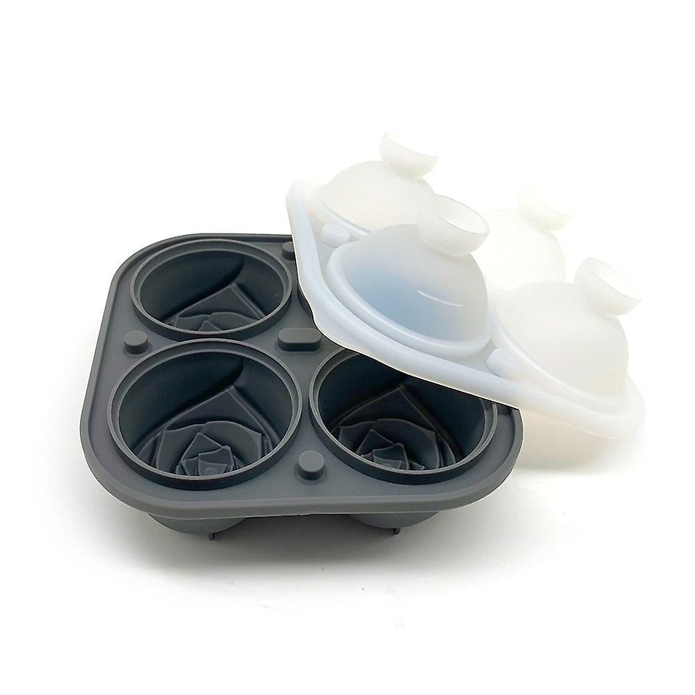 4 Cavity Ice Cube Trays 3d Silicone Rose Ice Tray Mold With Removable Funnel-shaped Lid Image 9