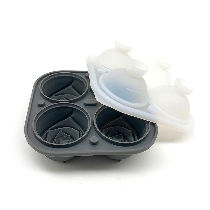 4 Cavity Ice Cube Trays 3d Silicone Rose Ice Tray Mold With Removable Funnel-shaped Lid Image 1