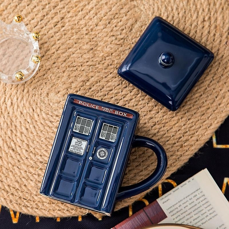 Doctor Who Tardis Mug Coffee Tea Cup Police Box Ceramic Mug With Lid Cover Birthday Gift Image 4