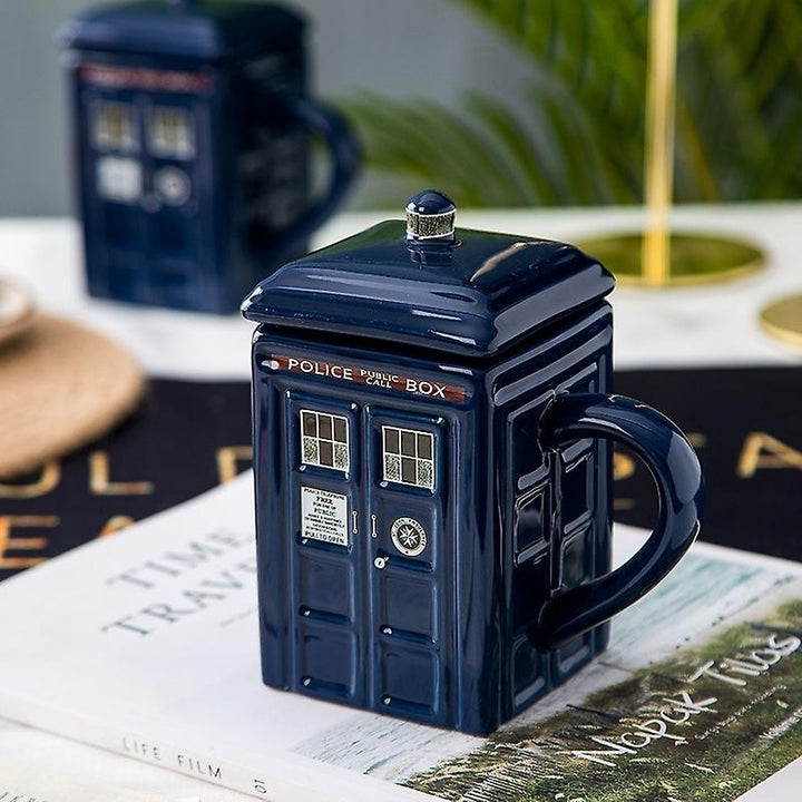 Doctor Who Tardis Mug Coffee Tea Cup Police Box Ceramic Mug With Lid Cover Birthday Gift Image 5