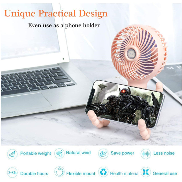 Mini Handheld Baby Stroller Fan Rechargeable Octopus Cooling Stand Fan Image 5