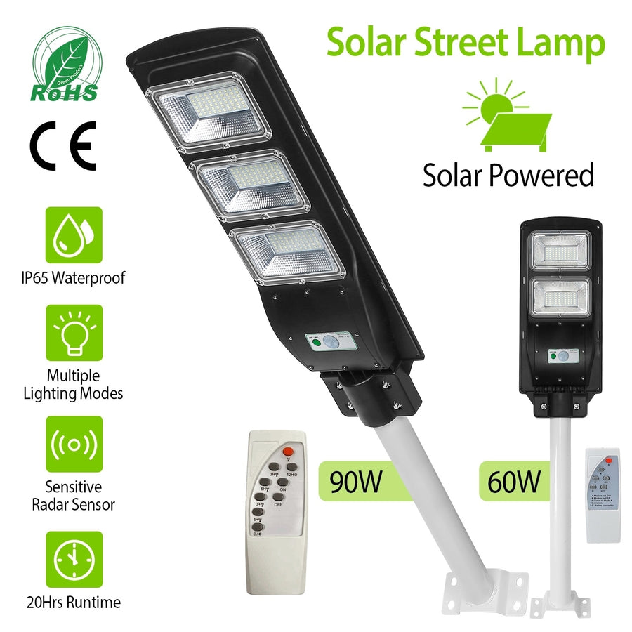 Solar Street Path Light Remote Control IP65 Waterproof Outdoor LED Lamp Image 1