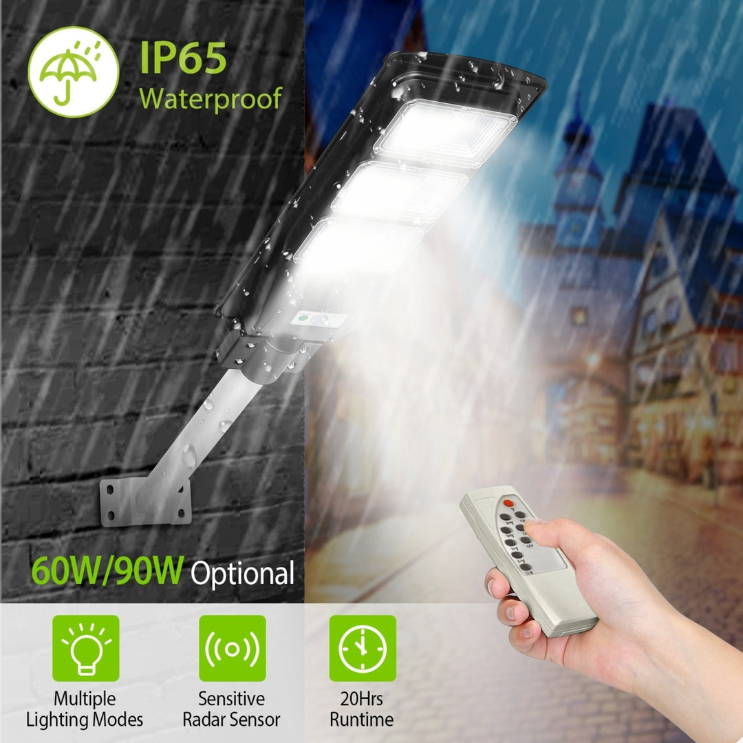 Solar Street Path Light Remote Control IP65 Waterproof Outdoor LED Lamp Image 11