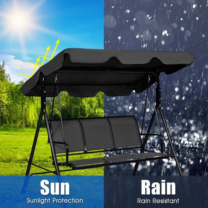 Outdoor Porch Swing Canopy Patio Swing Chair 3 Person Canopy Hammock Image 8