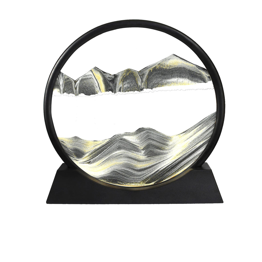 Moving Sand Art Picture Round Glass 3d Deep Sea Sandscape Flowing Sand Frame Image 2