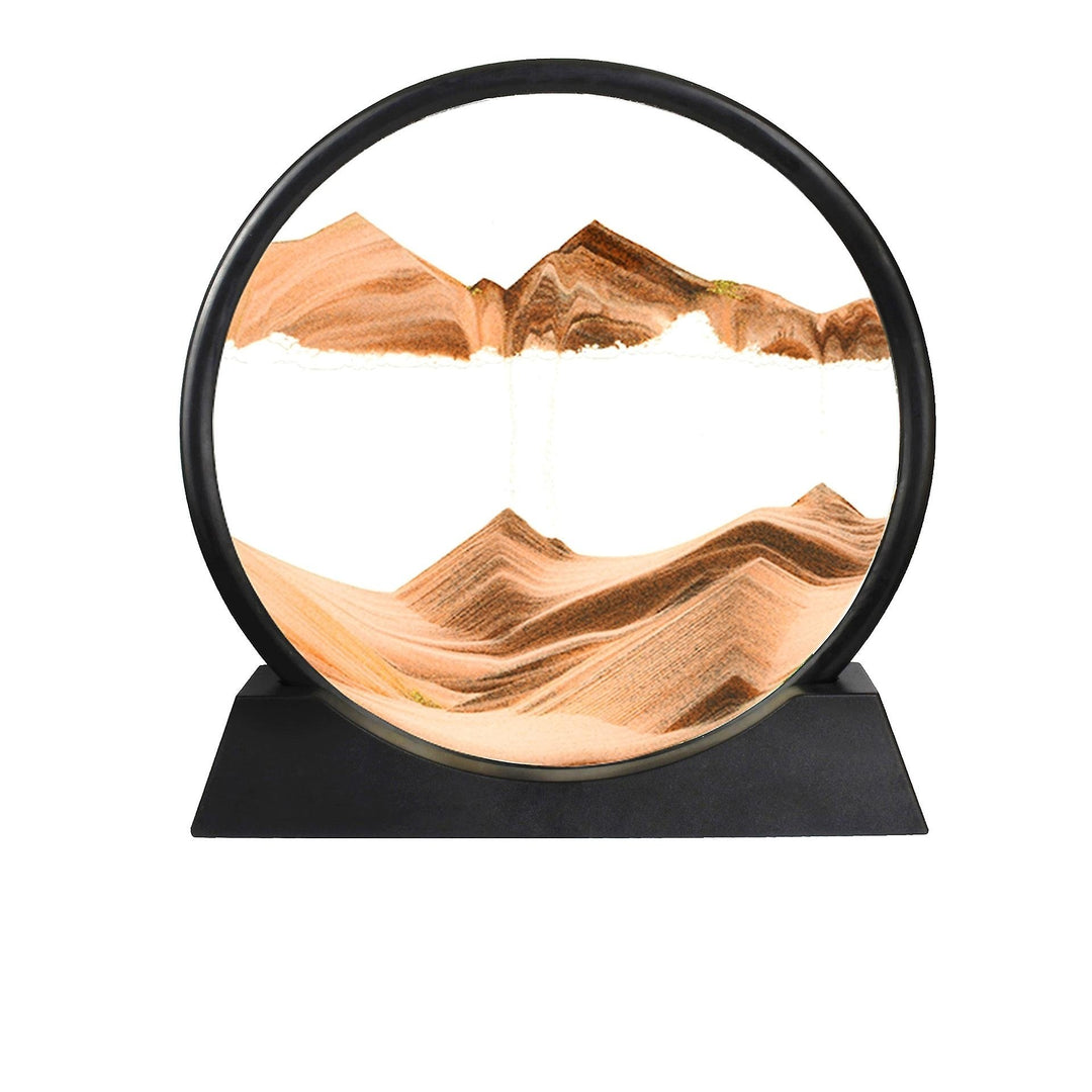 Moving Sand Art Picture Round Glass 3d Deep Sea Sandscape Flowing Sand Frame Image 1